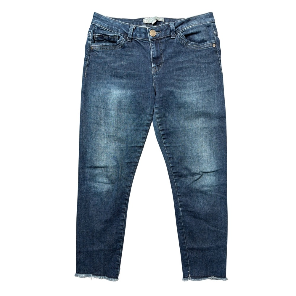 Wit & Wisdom Jeans Womens 6P Ab-solution Skinny Blue Frayed Hem Petite
